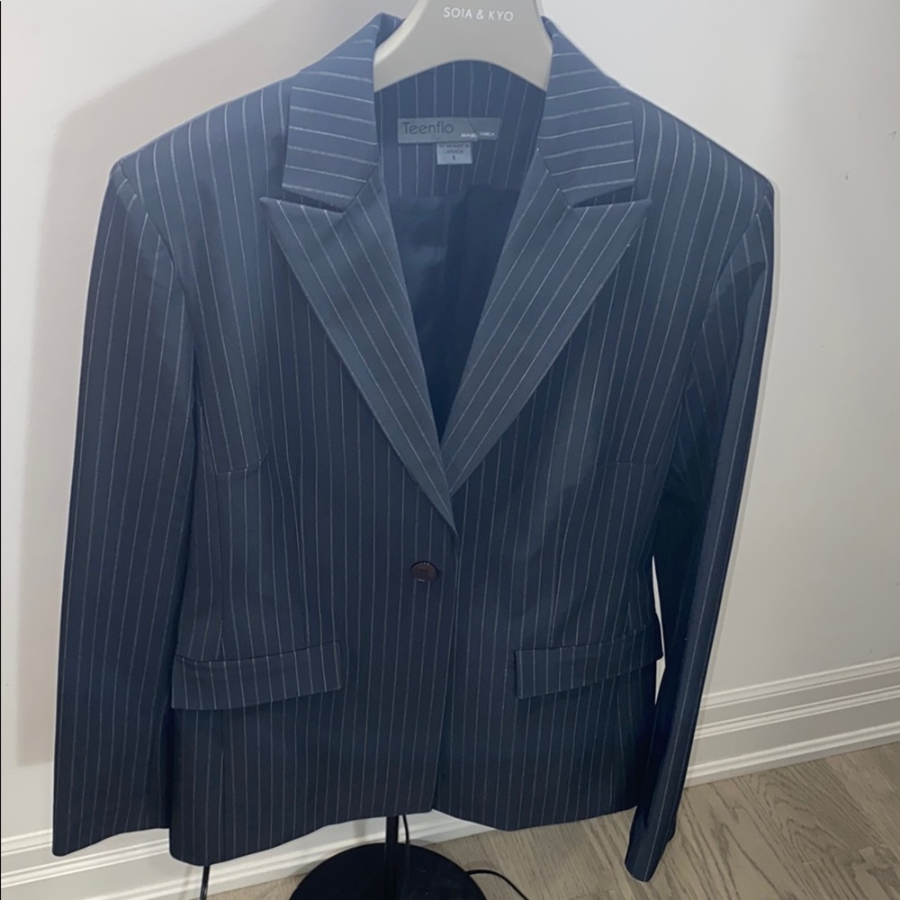 Teenflo Blue Sport Coat with Classic Pinstripes